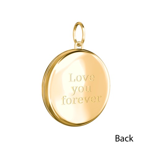 Engravable Round Photo Locket Charm