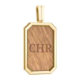 Men’s Engravable Framed Wood Pendant - Cherry
