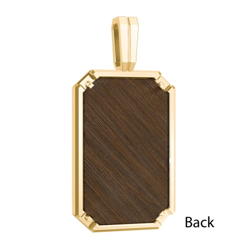 Men’s Engravable Framed Wood Pendant - Walnut