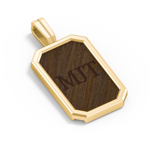 Men’s Engravable Framed Wood Pendant - Walnut