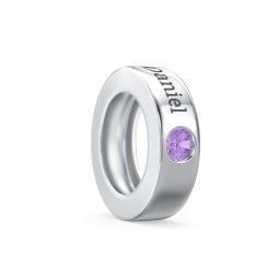 Engravable Ring Charm with a Birthstone