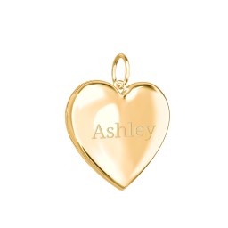 Engravable Heart Photo Locket Charm in 18K Gold Plated Silver