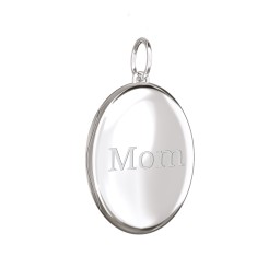 Engravable Oval Photo Locket Charm in 925 Sterling Silver
