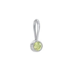 Bezel-Set Round Cut Charm (Dainty) in 925 Sterling Silver with Peridot
