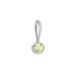 Bezel-Set Round Cut Charm (Dainty) in 925 Sterling Silver with Peridot