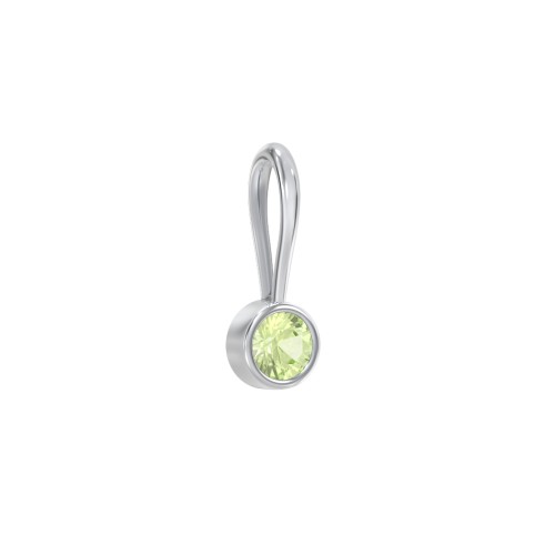 Bezel-Set Round Cut Charm (Dainty) – Sterling Silver with Peridot