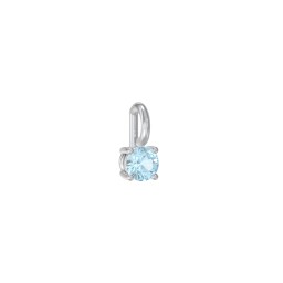 Round Cut Charm (Dainty) in 925 Sterling Silver with Blue Topaz