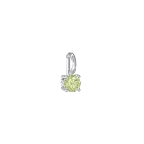 Round Cut Charm (Dainty) – Sterling Silver with Peridot