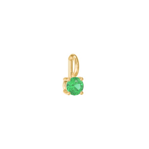 Round Cut Charm (Dainty) – 10K Yellow Gold with Emerald