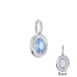 Oval Frame Stone Charm With Back Initial