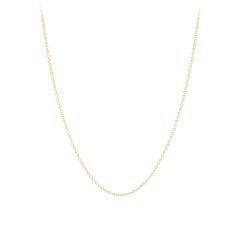 18K Gold Plated Diamond Cut Cable Chain Necklace - 16" with 2" Extender