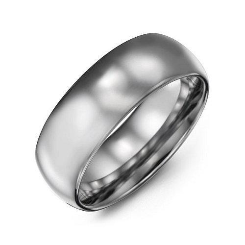 Men's Polished Dome Tungsten 8mm Ring