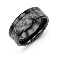 Men's Nightfall Ceramic 9mm Ring with Carbon Fiber Inlay – Ceramic