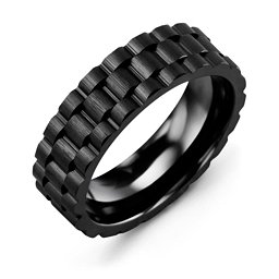 Men's Gear Grooved Brushed Ceramic Band
