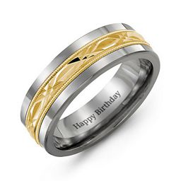 Men's Cut Out XO Centre Ring in Tungsten