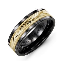 Men's Chevron Inlay Ring