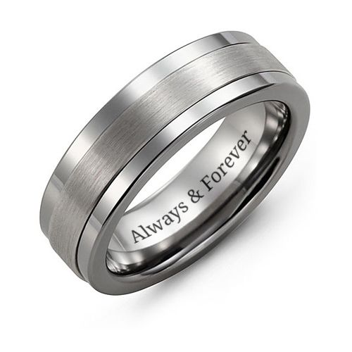 Men's Simple Banded Inlay Ring