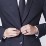 Men's Two Stone Grooved and Brushed Ring