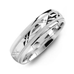 Men's Classic Diamond Cut Dome Ring – Sterling Silver