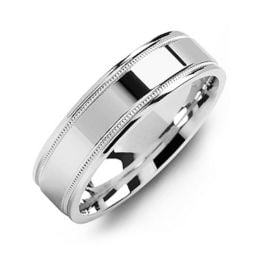 Men's High Polished Milgrain Ring