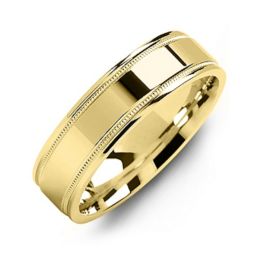 Men's High Polished Milgrain Ring