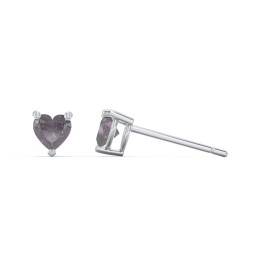 Kids Heart Birthstone Stud Earrings in 925 Sterling Silver with Alexandrite