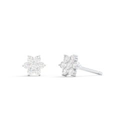 Kids Birthstone Flower Cluster Stud Earrings