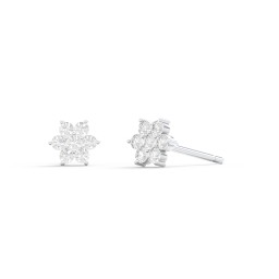 Kids Birthstone Flower Cluster Stud Earrings