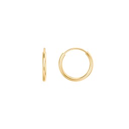 Kids Small Endless Gold Hoop Earrings in 14K Solid Yellow Gold