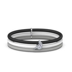 Engravable Mermaid Charm Silicone Bracelet Set - Double Style – Sterling Silver