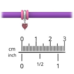 Personalised Heart Gemstone Charm Silicone Bracelet Set - Single Style