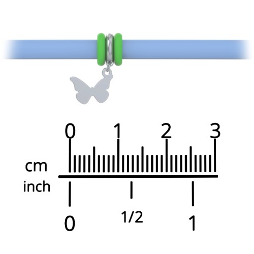 Personalised Butterfly Charm Silicone Bracelet Set – Single Style