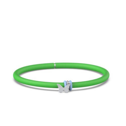 Personalised Butterfly Charm Silicone Bracelet Set – Single Style