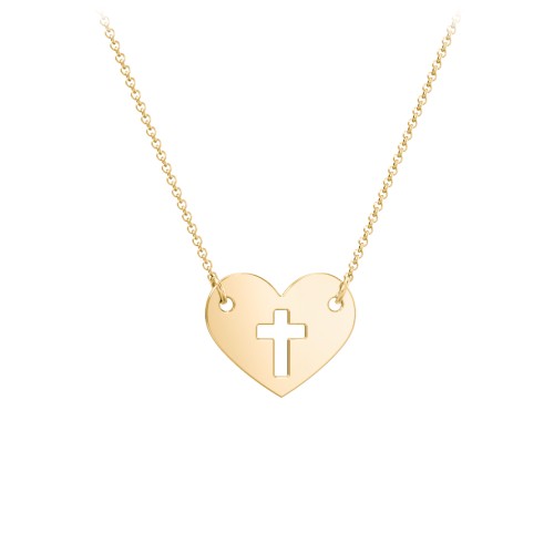 Kids Love is Patient Heart Charm Necklace – 10K Yellow Gold