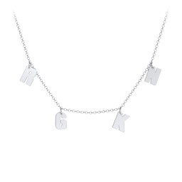 Kids Initial Necklace with 4 Letters in 925 Sterling Silver