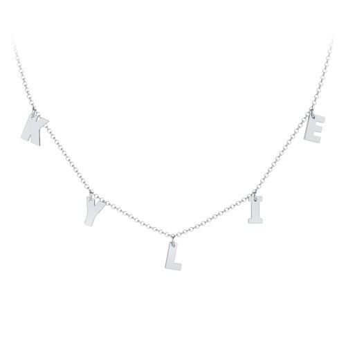Kids Initial Necklace with 5 Letters – Sterling Silver