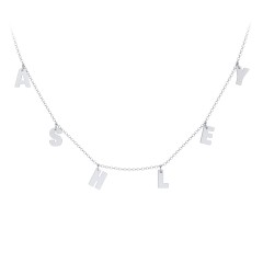 Kids Initial Necklace with 6 Letters – Sterling Silver