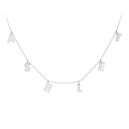 Kids Initial Necklace with 6 Letters in 925 Sterling Silver