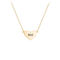 Kids Engravable Heart Necklace in 10K Solid Yellow Gold