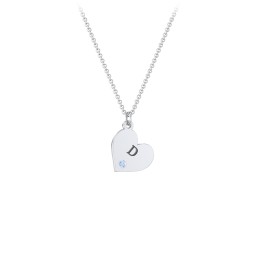 Kids Engravable Sideways Heart Birthstone Necklace