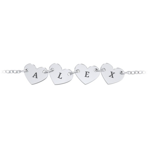 Kids and Baby Engravable 4 Hearts Bracelet