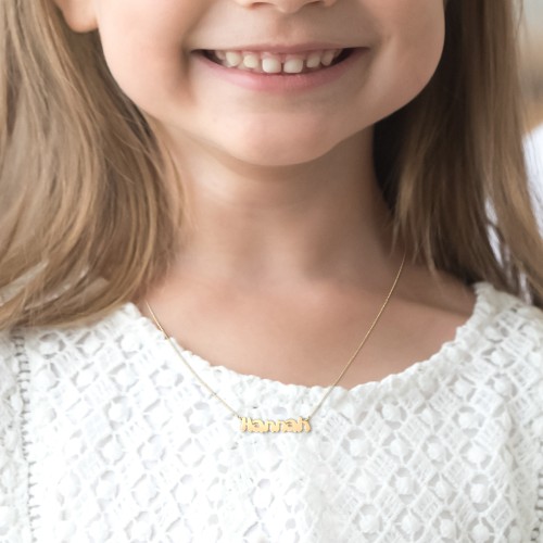 Kids Personalised Bubble Name Necklace – Sterling Silver