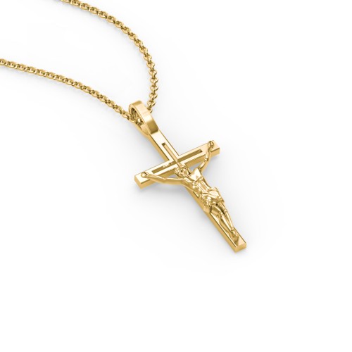 Kids Small Crucifix Necklace – 10K Yellow Gold