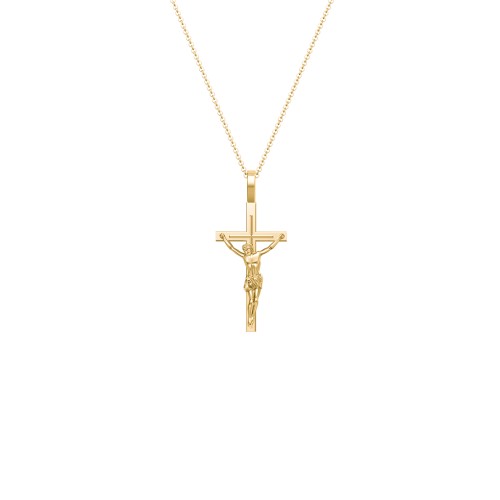 Kids Small Crucifix Necklace – 10K Yellow Gold