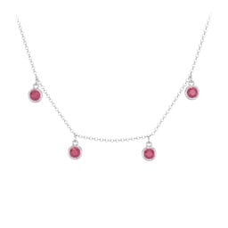 Kids Birthstone Charm Necklace with 4 Stones