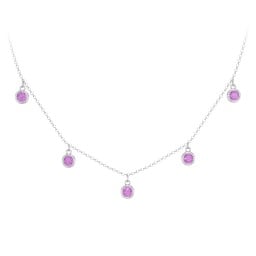 Kids Birthstone Charm Necklace with 5 Stones