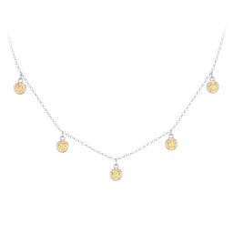 Kids Birthstone Charm Necklace with 5 Stones