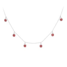 Kids Birthstone Charm Necklace with 6 Stones