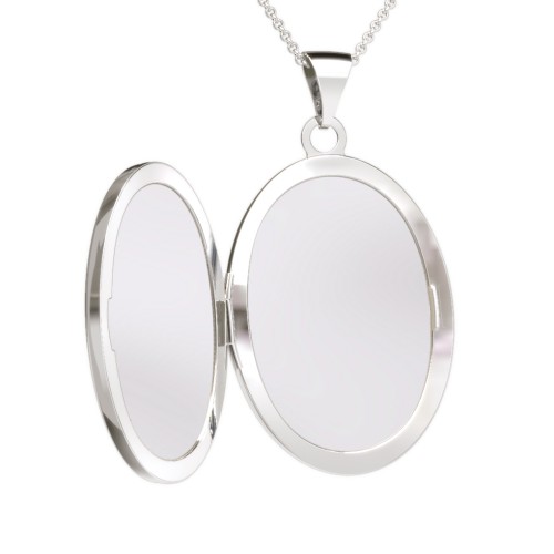 Kids Engravable Oval Photo Locket Necklace