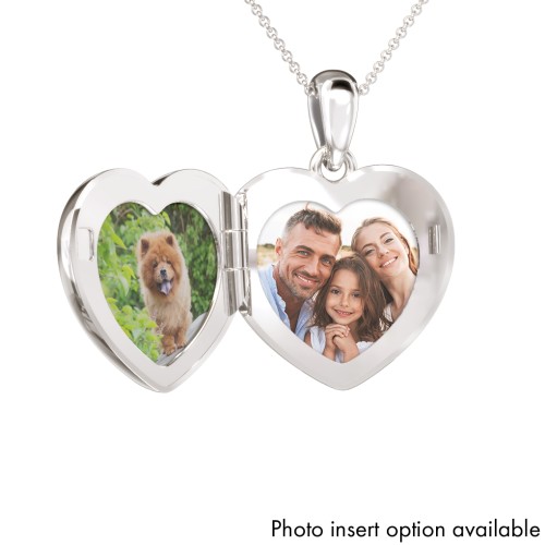 Kids Engravable Heart Photo Locket with Cross Design – Sterling Silver